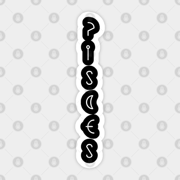 Pisces Vertical Sticker by Zodiac Syndicate